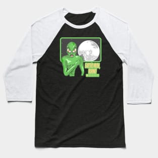 Earths Moon Funny alien Baseball T-Shirt